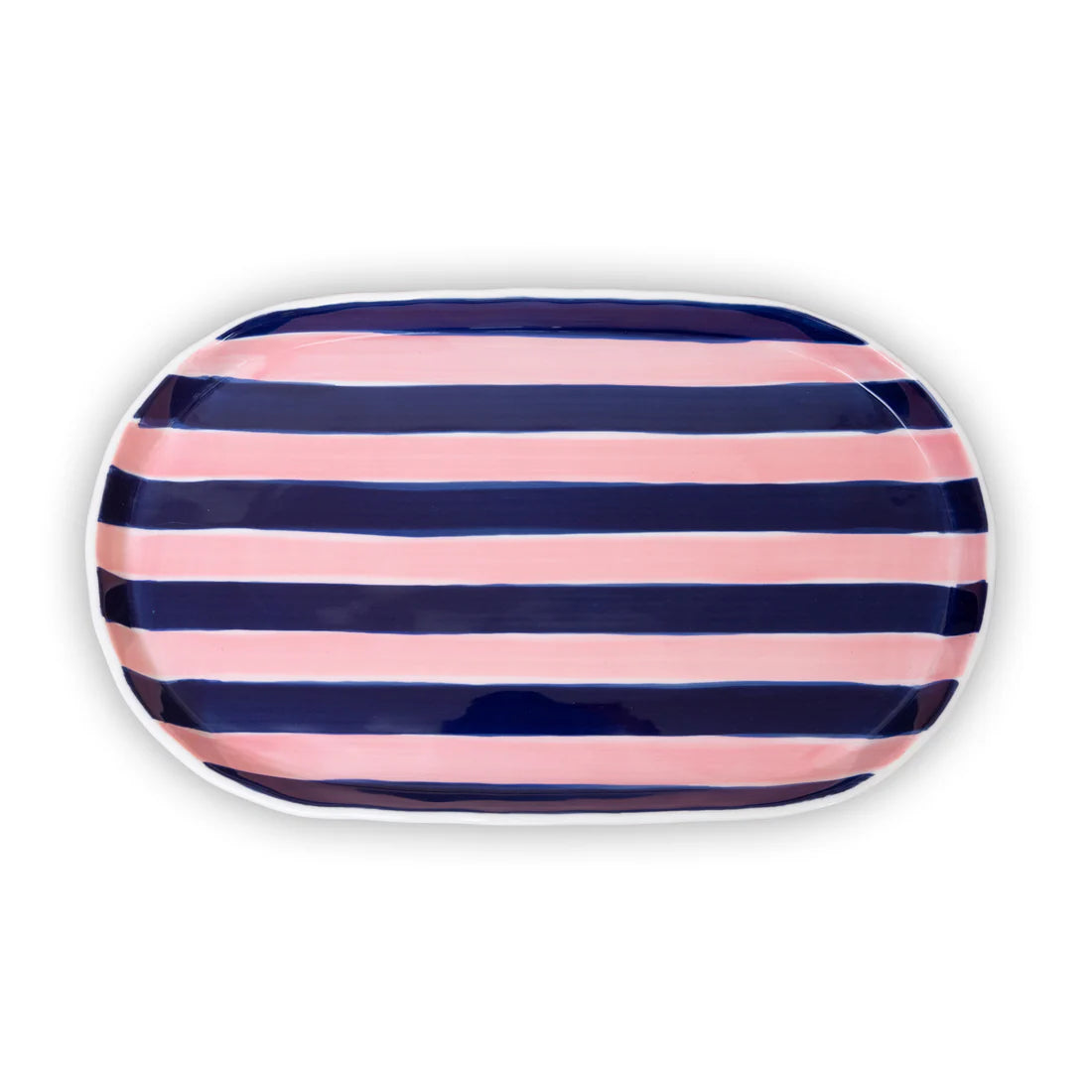 Platter - Pink & Navy Stripes (Local Delivery Only - Southland)
