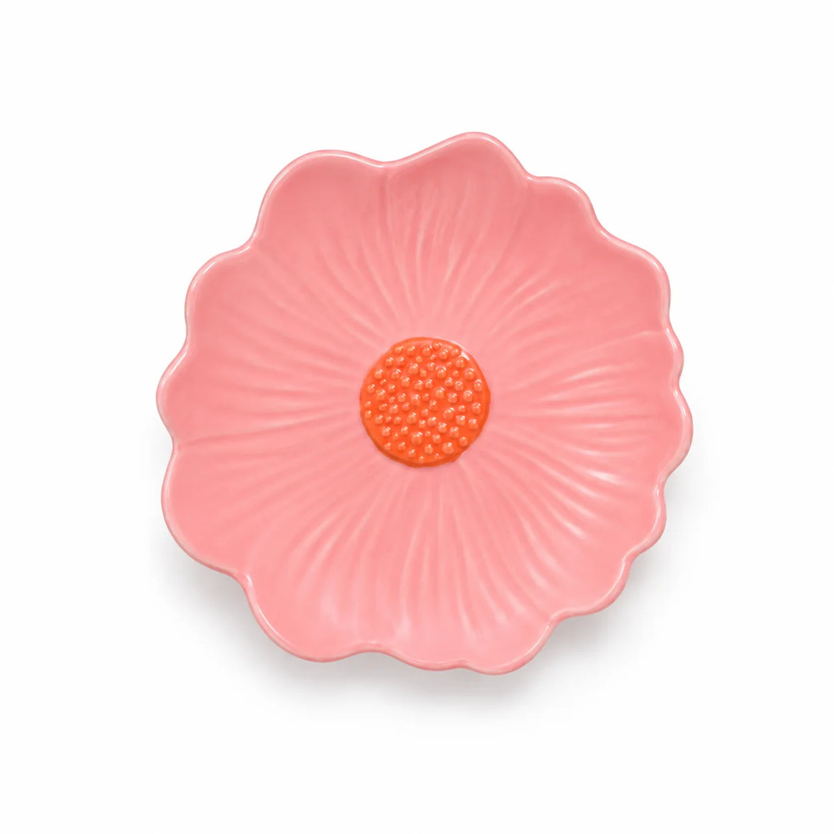 Flower Trinket Dish - Pink with Orange Centre