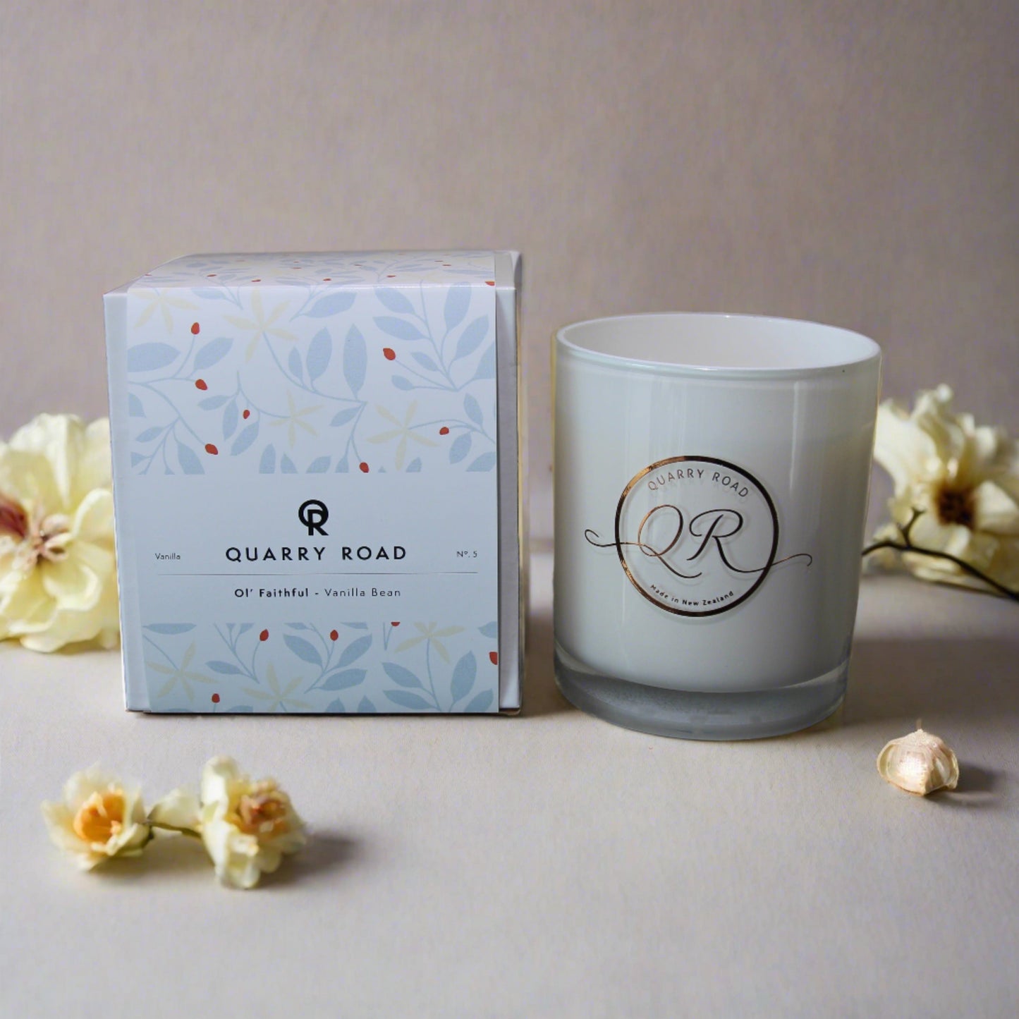 Quarry Road scented candle made in New Zealand. OL FAITHFUL. Lovely traditional fragrance of Vanilla Bean, an ol faithful candle, very nice. $39.99