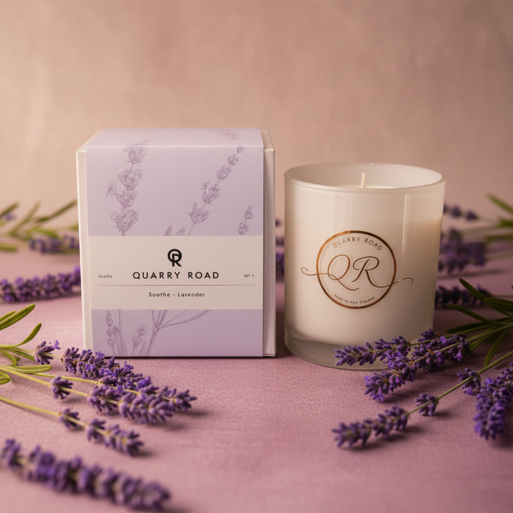 Quarry Road 300g scented candle. SOOTHE. Lovely Lavender candle bringing in Rosemary and other lower tones. Relaxing and blissful. $39.99