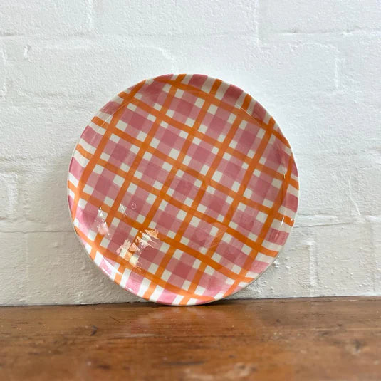 Platter - Pink & Orange Gingham