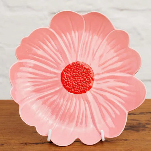 Flower Plate - Pink & Red - Large