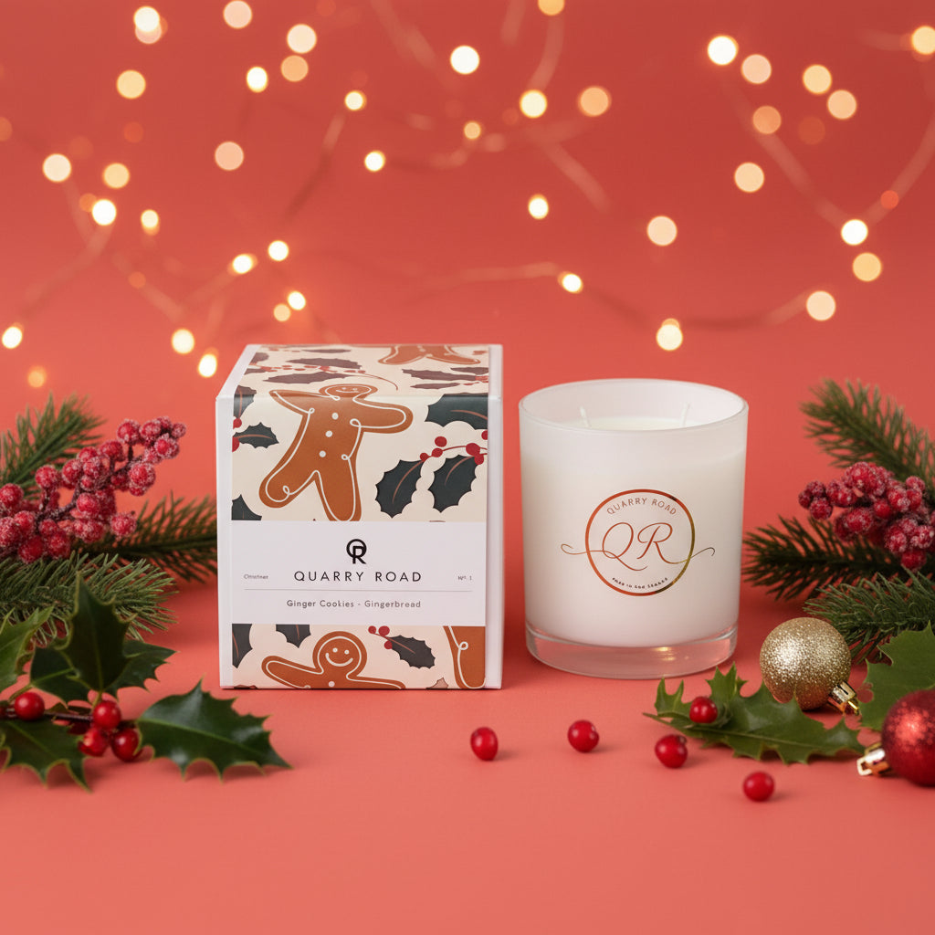 Quarry Road scented candle. Ginger Cookies fragrance that brings back the aroma of freshly baked ginger kisses and gingerbread. Great gift. $39.99
