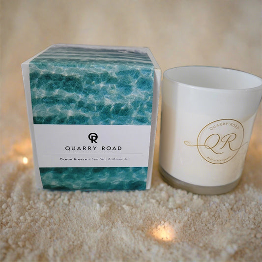 Ocean Breeze candle made by Quarry Road, New Zealand.