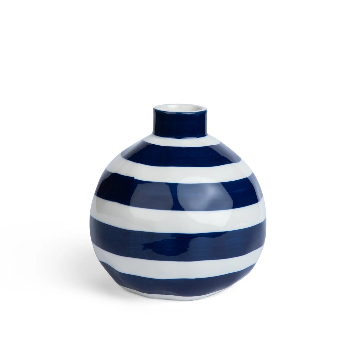 Round Bud Vase - Classic Blue Stripe