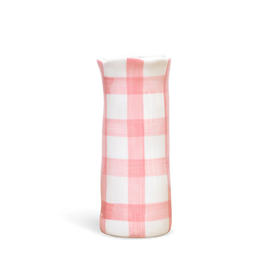 Small Vase - Pink Gingham