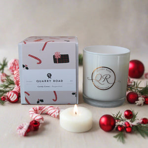 Quarry Road scented candle, Candy Canes.Delicious peppermint scented candle that remind you of days gone  licking candy canes. $39.99