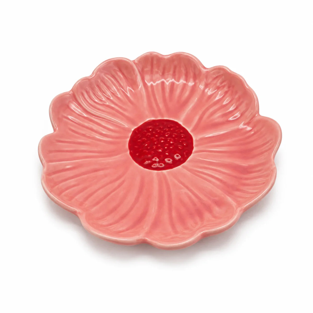 Flower Trinket Dish - Pink with Red Centre