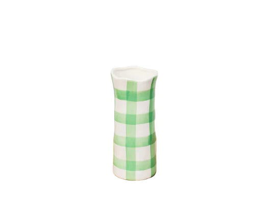 Small Vase - Mint Green Gingham