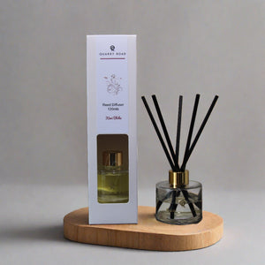 Reed Diffuser by Quarry Road. KIWI BLOKE.  White Indian sandalwood is blended with creamy almond, white musk, cedar and exotic spices. $34.95.