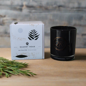Quarry Road scented candle. MAN GONE WILD. Masculine scent bringing in the fir and cedarwood along with musk, Bergamot and Lemon zest. , nice candle. $39.99