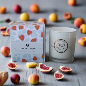 Quarry Road 300g scented candle. SOUL SISTER. Lovely soft fragrance of figs, peaches and brown suger. Vey nice candle made in New Zealand. $39.99