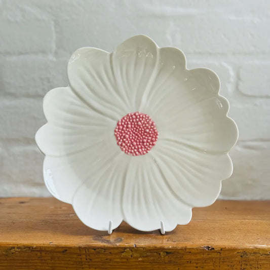 Flower Plate - White & Pink - Small